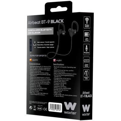 AURICULARES BLUETOOTH WOXTER AIRBEAT BT-9 BLACK - BT4.2 -