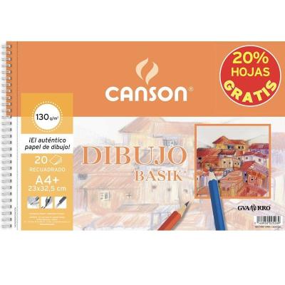 Cuaderno de Dibujo con Espiral Canson C400110485/ A4+/ 20