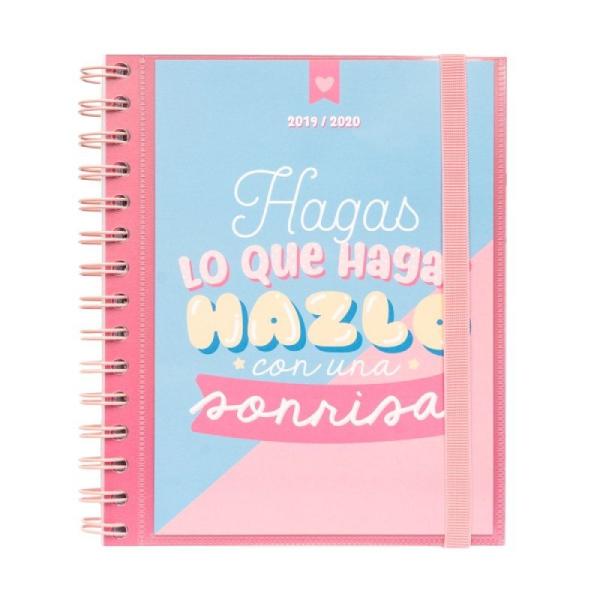 AGENDA ESCOLAR ERIK ASV1902 SV CAROUGE - 15.5*19CM - SEPT. 19/JUNIO 2020 - 128PAG. 80G - REGLA MARCAPAGINAS - LAMINAS SEPARADORA