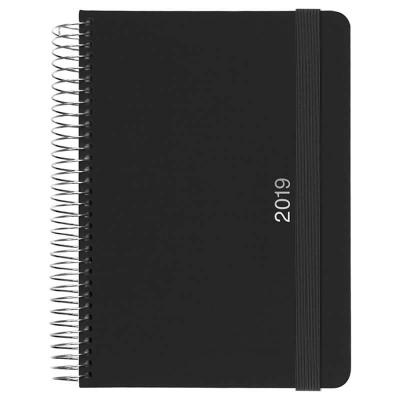 AGENDA GRAFOPLAS ESPIRAL - SERIE TELA - COLOR NEGRO 15X21CM -