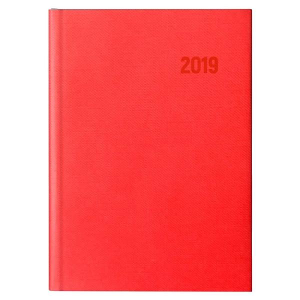 AGENDA GRAFOPLAS - SERIE BRETAÑA - COLOR ROJO 15X21CM - DIA POR PAGINA DE ENERO A DICIEMBRE 2019