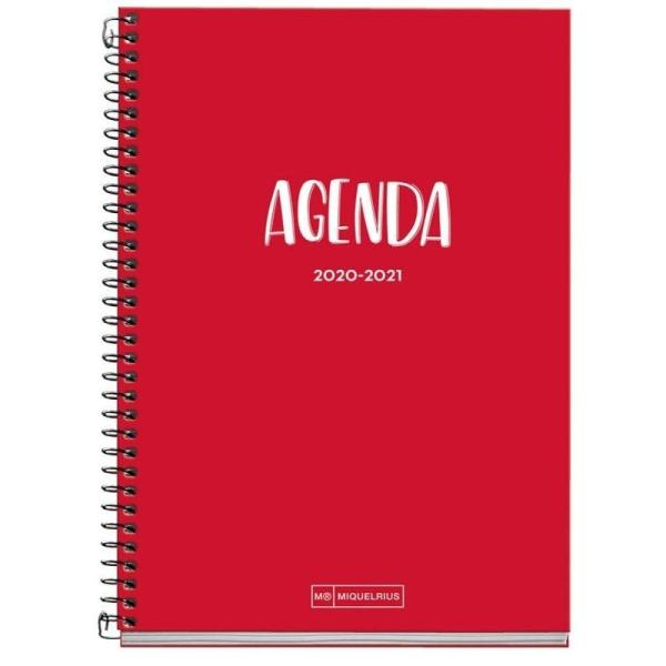 AGENDA ESCOLAR 2020/2021 MIQUEL RIUS 26105 SCHOOL PLUS ROJO - SEPT 20/AGOSTO 21 - SEMANA VISTA  - 155*213MM - 70G/M2 - ENCUADERN