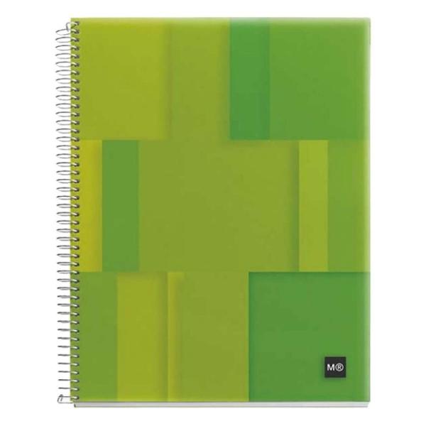 LIBRETA NB-4 A4 LUMINE VERDE MIQUELRIUS TAPA POLIPROPILENO 100 HOJAS - RAYADO HORIZONTAL