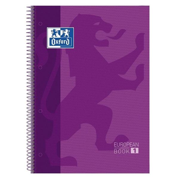 Cuaderno con Espiral Cuadriculado Oxford European Book 1 400072665/ A4+/ 80 Hojas/ Morado