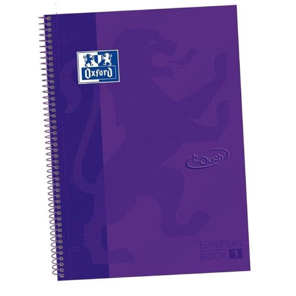 Cuaderno con Espiral Cuadriculado Oxford European Book 1 Touch 400075550/ A4+/ 80 Hojas/ Lila