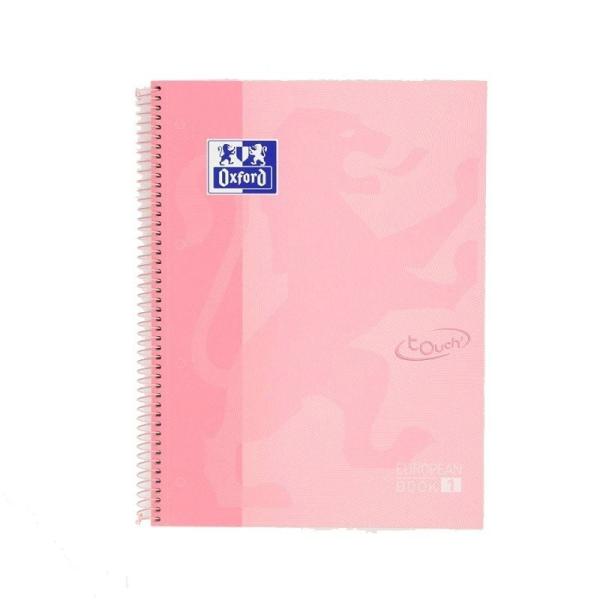 Cuaderno con Espiral Cuadriculado Oxford European Book 1 Touch 400117272/ A4+/ 80 Hojas/ Rosa Flamingo