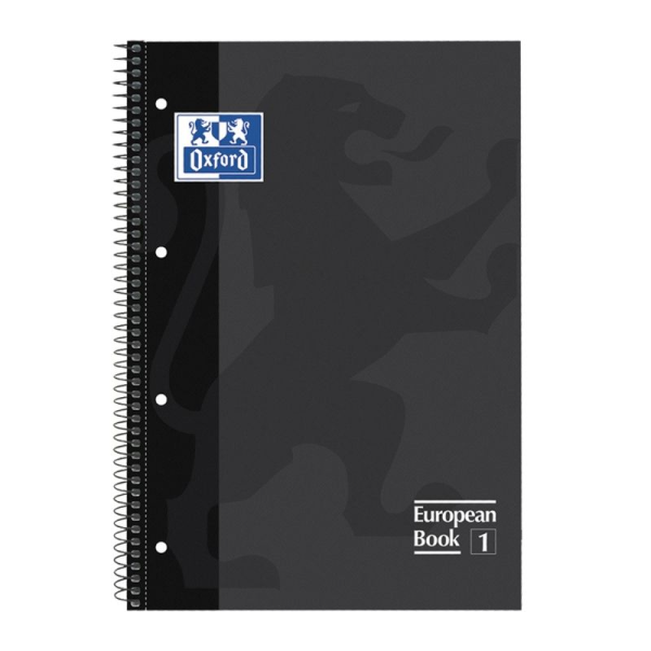 Cuaderno con Espiral Cuadriculado Oxford European Book 1 100430269/ A4+/ 80 Hojas/ Gris