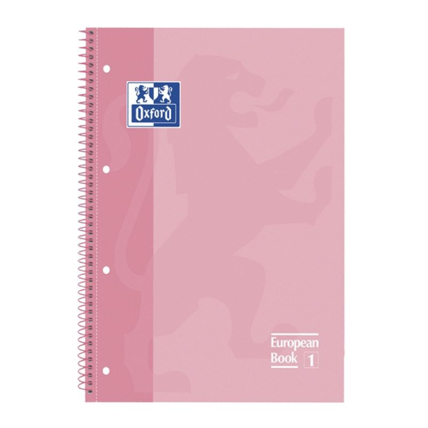 Cuaderno con Espiral Cuadriculado Oxford European Book 1 400040984/ A4+/ 80 Hojas/ Rosa Chicle