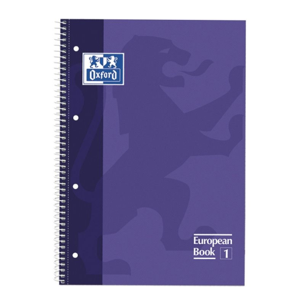 Cuaderno con Espiral Cuadriculado Oxford European Book 1 100430201/ A4+/ 80 Hojas/ Violeta