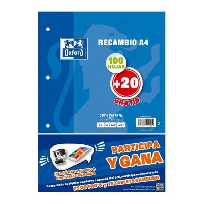 Recambio de Cuaderno Cuadriculado Oxford 400058179/ A4/ 120