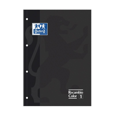 RECAMBIO OXFORD CUADERNO A4+ GRIS - 80 HOJAS - 4 TALADROS -