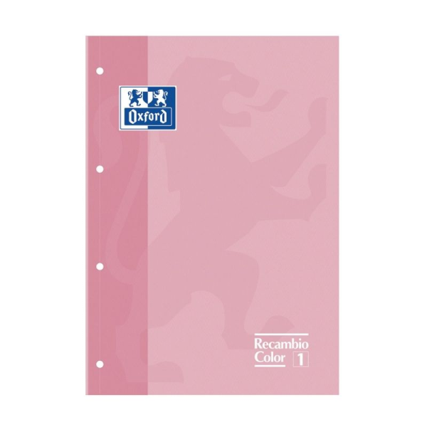 RECAMBIO OXFORD CUADERNO A4+ ROSA CHICLE - 80 HOJAS - 4 TALADROS - CUADRICULA 5X5 CON RECUADRO