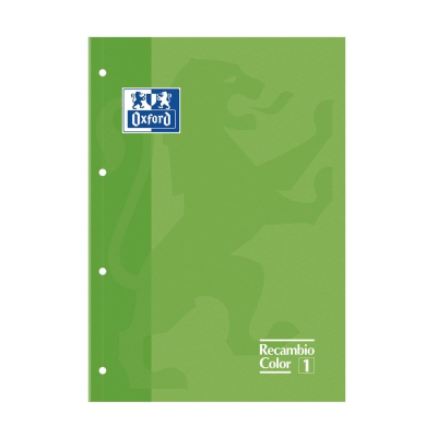 RECAMBIO OXFORD CUADERNO A4+ VERDE - 80 HOJAS - 4 TALADROS -