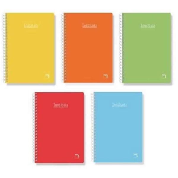 Cuaderno con Espiral Rayado Sam Institut 16737/ A5/ 80 Hojas/ 5 unidades/ Colores Surtidos