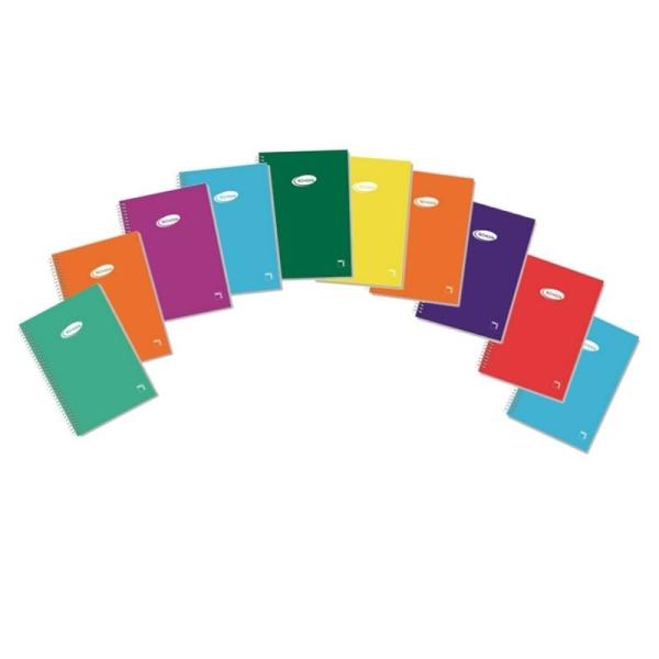 Cuadernos con Espiral Cuadriculado 4mm Sam PAC16428/ 80 Hojas/ 10 unidades/ Colores Surtidos