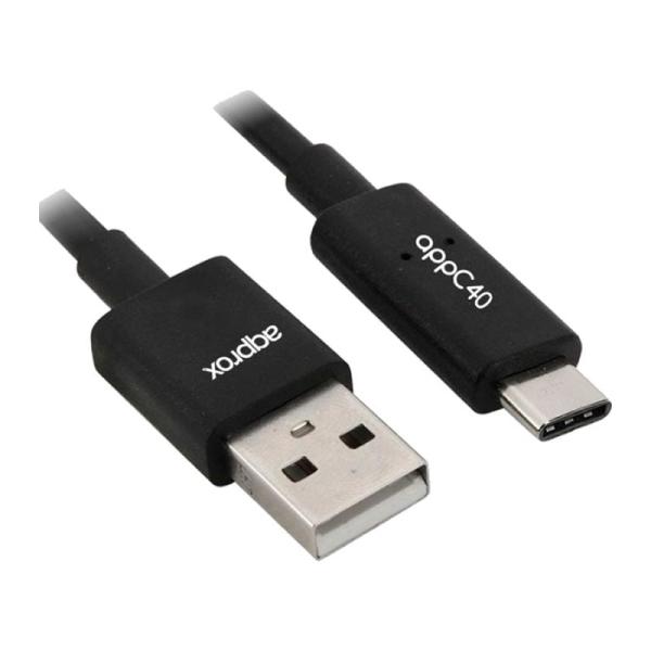 CABLE USB 3.0 A USB TIPO-C APPROX APPC40 - CONECTORES MACHO/MACHO - 1M - NEGRO