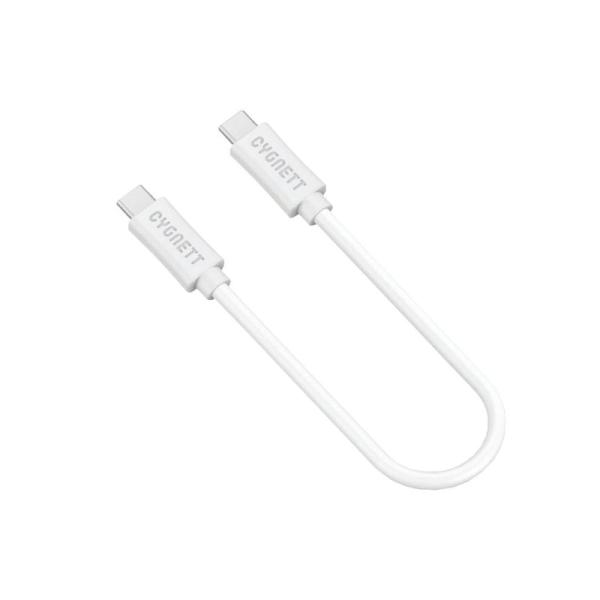 CABLE USB 3.1 CYGNETT SOURCE LIGHTSPEED - 10 CM - BLANCO - COMPATIBLE CON APPLE - CONECTORES TIPO-C MACHO A TIPO-C MACHO - MATER