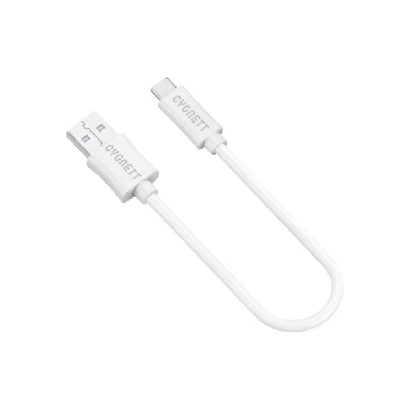 CABLE USB 3.1 CYGNETT SOURCE LIGHTSPEED - 10 CM - BLANCO - COMPATIBLE CON APPLE - CONECTORES TIPO-C MACHO A TIPO A MACHO