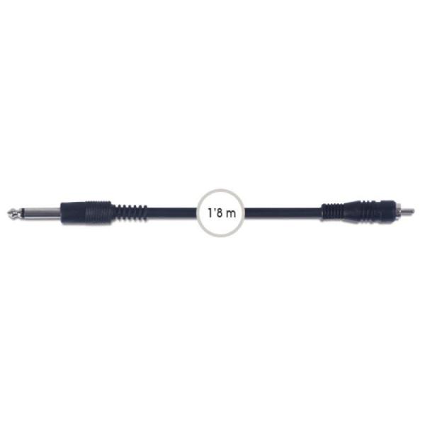 CABLE DE AUDIO FONESTAR AA-734 - CONECTOR JACK 6.3MM MONO MACHO A RCA - 1.8M