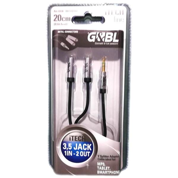 ADAPTADOR JACK ESTÉREO 3.5 MACHO A 2*JACK 3.5 HEMBRA GEBL ITCSJ2S02 - 20CM - SILVER