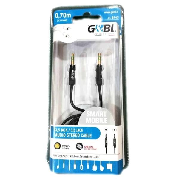 CABLE AUDIO GEBL ITCSJJB07 - 2*JACK 3.5 MACHO - 0.7M - BLACK