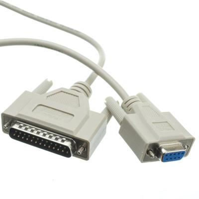 CABLE SERIE RS232 DK234W - CONECTORES DB9 HEMBRA/DB25 MACHO -