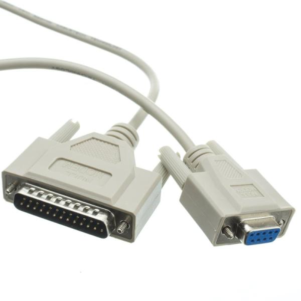 CABLE SERIE RS232 DK234W - CONECTORES DB9 HEMBRA/DB25 MACHO - 1.5M