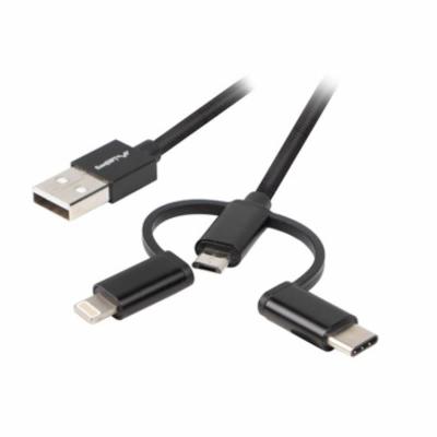 CABLE USB LANBERG CA-3IN1-11CC-0018-BK - CONECTORES USB A