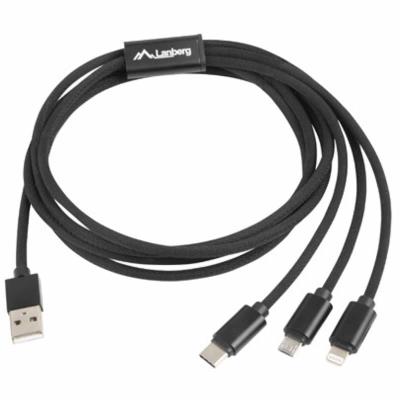 COMBO CABLE USB LANBERG CA-3IN1-13CC-0018-BK - CONECTORES A