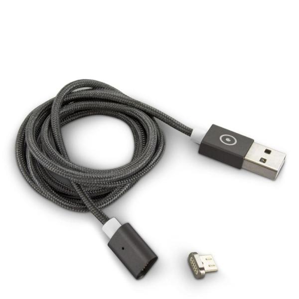 CABLE MUVIT USB MICROUSB MAGNÉTICO (2 CONECTORES) - ALUMINIO - 2.4A - 1M - MUUSC0206