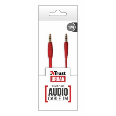 CABLE PLANO ESTÉREO TRUST URBAN RED - CONECTORES JACK 3.5MM