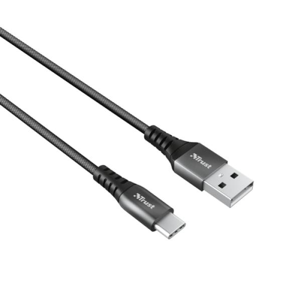 Cable USB 2.0 Trust Keyla 23571/ USB Macho - USB Tipo-C Macho/ 1m/ Negro