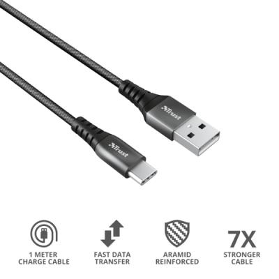 Cable USB 2.0 Trust Keyla 23571/ USB Macho - USB Tipo-C Macho/