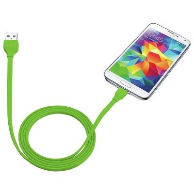 CABLE USB URBAN REVOLT A MICRO USB - PLANO - 1 METRO - VERDE