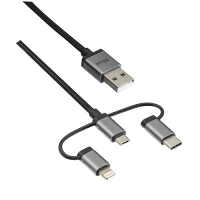 CABLE USB 3 EN 1 TRUST URBAN - CONECTORES MICRO USB / USB