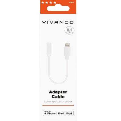 Adaptador Vivanco 61809/ Lightning Macho - Jack 3.5 Hembra/