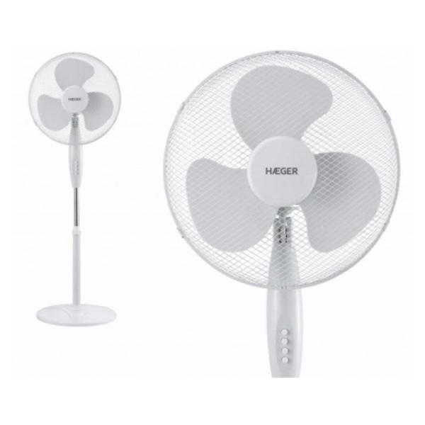 VENTILADOR DE PIE HAEGER ROUND WIND - 45W - BASE REDONDA - Ø40CM - 3 VELOCIDADES - ALTURA REGULABLE (130CM) - PIE ANTIDESLIZANTE