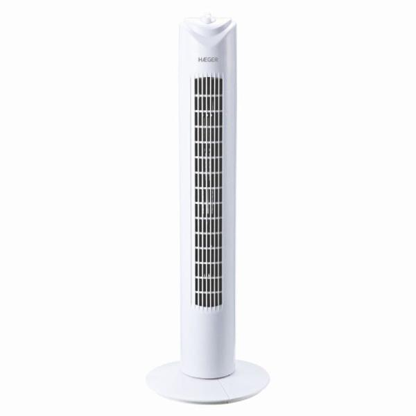 VENTILADOR DE TORRE HAEGER TOWER FAN - 45W - BASE CON PIES ANTIDESLIZANTE - Ø30CM - 3 VELOCIDADES - TEMPORIZADOR 60 MIN - OSCILA