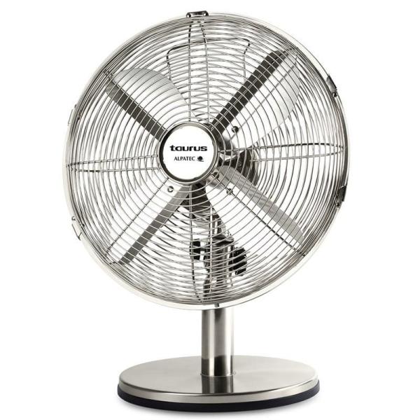 VENTILADOR DE SOBREMESA TAURUS BOREAL 12 LEGEND - 35W - 4 ASPAS - Ø30CM - 3 VELOCIDADES - REJILLA METAL CEPILLADO - BASE REDONDA