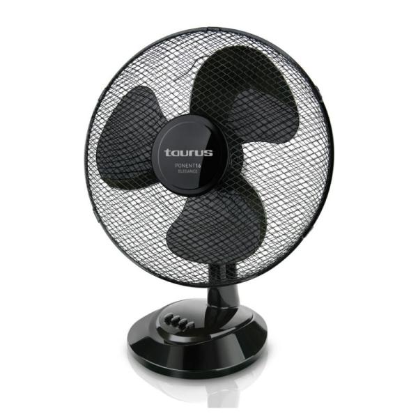 VENTILADOR DE SOBREMESA TAURUS PONENT ELEGANCE 16 - 41W - 3 VELOCIDADES - OSCILACIÓN PUSH-PULL - REJILLA EXTRAIBLE - INCLINACIÓN