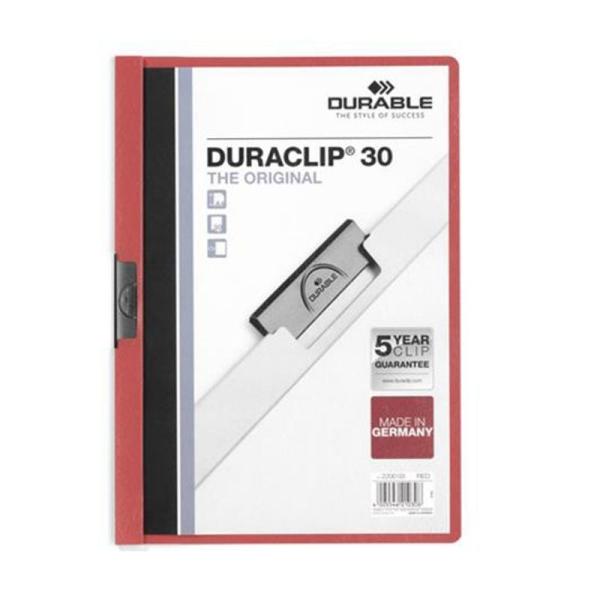 Dossier Durable Duraclip 142200-03/ A4 30 Hojas/ Rojo