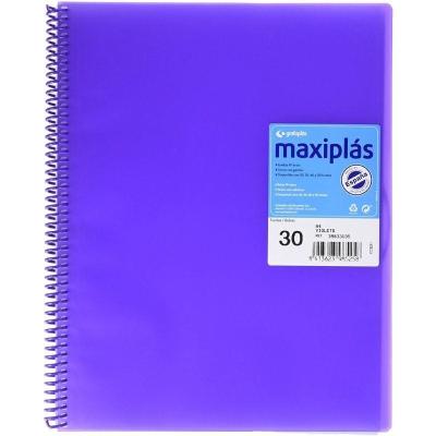 Carpeta con 30 Fundas Grafoplás Maxiplás 39833035/ A4/ Violeta