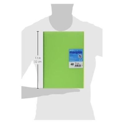 Carpeta con 40 Fundas Grafoplás Maxiplás 39834021/ A4/ Verde