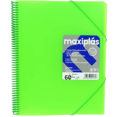 Carpeta con 60 Fundas Grafoplás Maxiplás 39836021/ A4/ Verde