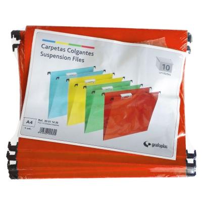 PAQUETE 10 UDS CARPETA COLGANTE A4 CON VISOR SUPERIOR CORTO