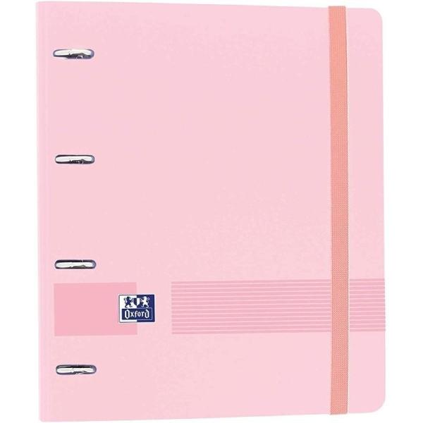 Archivador Carpeblock con Recambio Oxford Live & Go EuropeanBinder 400131303/ A4+/ 100 Hojas/ Rosa Pastel