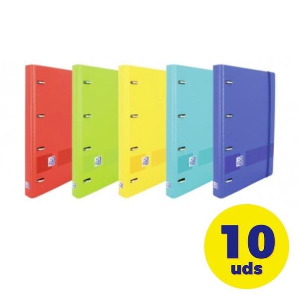 Pack de Archivadores Carpeblock con Recambio Oxford Live & Go EuropeanBinder 400146174/ A4+/ 100 Hojas/ 10 Unidades/ Colores Viv