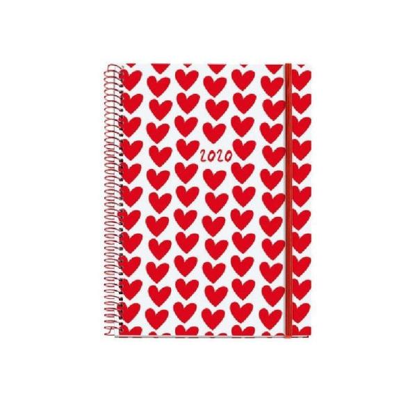 AGENDA ANUAL 2020 MIQUEL RIUS 36121 AGATHA RUIZ DE LA PRADA PLUS CORAZONES - DÍA POR PÁGINA - 155*213MM - ENCUADERNACIÓN ESPIRAL