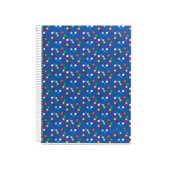 CUADERNO MIQUEL RIUS 45144 AGATHA RUIZ DE LA PRADA TOPOS - A4 - CARTÓN FORRADO DE PAPEL IMPRESO -  CUADRÍCULA 5*7MM - 120 HOJAS 