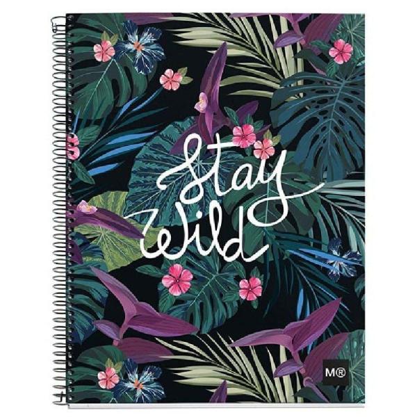 CUADERNO MIQUEL RIUS 46394 STAY WILD MR - A4 - 140 HOJAS - 70G/M2 - 35 HOJAS POR COLOR - CUADRICULA 5*5 - 4 TALADROS - CUBIERTAS